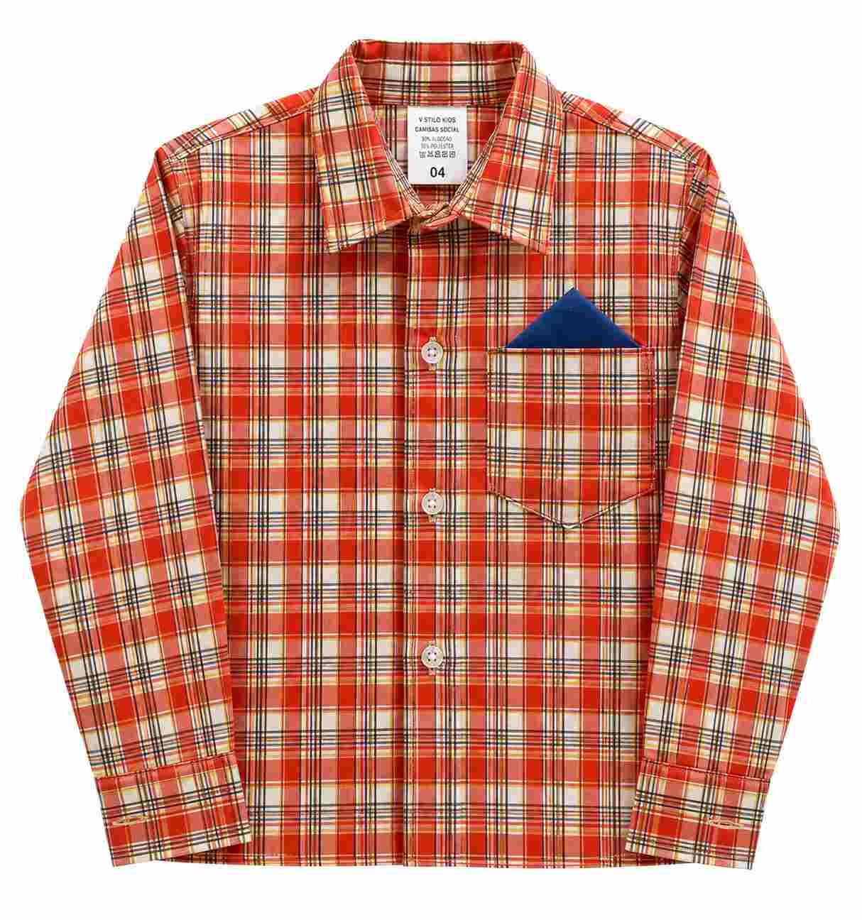 CAMISA JUNINA XADREZ  JUVENIL REF 421